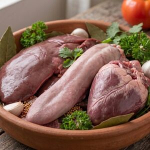 100% fresh goat liver, heart & tongue mix (খাসির কলিজা, গবদা ও জিভ)