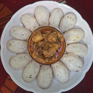 🍛homemade chitoi pitha & meat combo (চিতই পিঠা ও কষা মাংস)