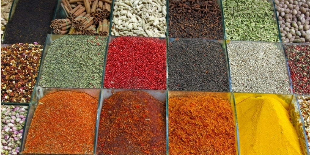 Spices & Herbs (মসলা ও ভেষজ) floral illustration welcome spring free banner landscape (2)